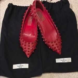 Valentino Red Studded Flats